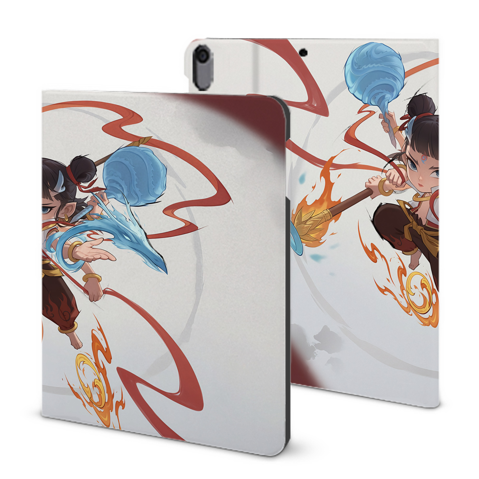 （画像用） Ne Zha 2 ナタ 魔童の大暴れ IPad ケース ブック型 PUレザー TPU 耐衝撃 軽量 薄型 ペン収納なし 全面保護 IPad 各モデル対応